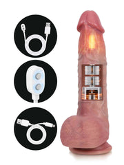 Damon | 9.8" × 2" Deep Pulse Thrusting Dildo with Defined Ridge, Vibration & Heating