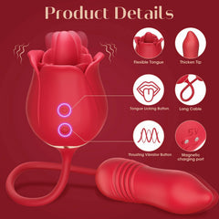 Rosie | Tongue Vibrator with Deep Thrusting, Clitoral Licking & App Control