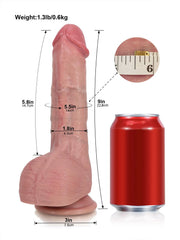 Adam | 9" × 1.8" Pulse Thrusting Heating Dildo with Bold Veins, Heavy Balls & Vibration
