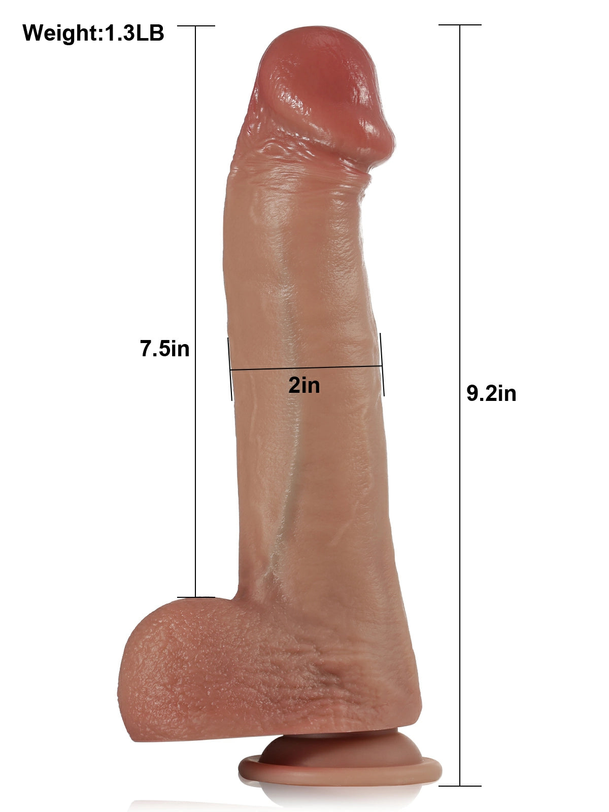 Bennett | 9.2" × 2" Thrusting Dildo with Smooth Glide, Upward-Curved Head & Heating