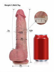 Damon | 9.8" × 2" Deep Pulse Thrusting Dildo with Defined Ridge, Vibration & Heating