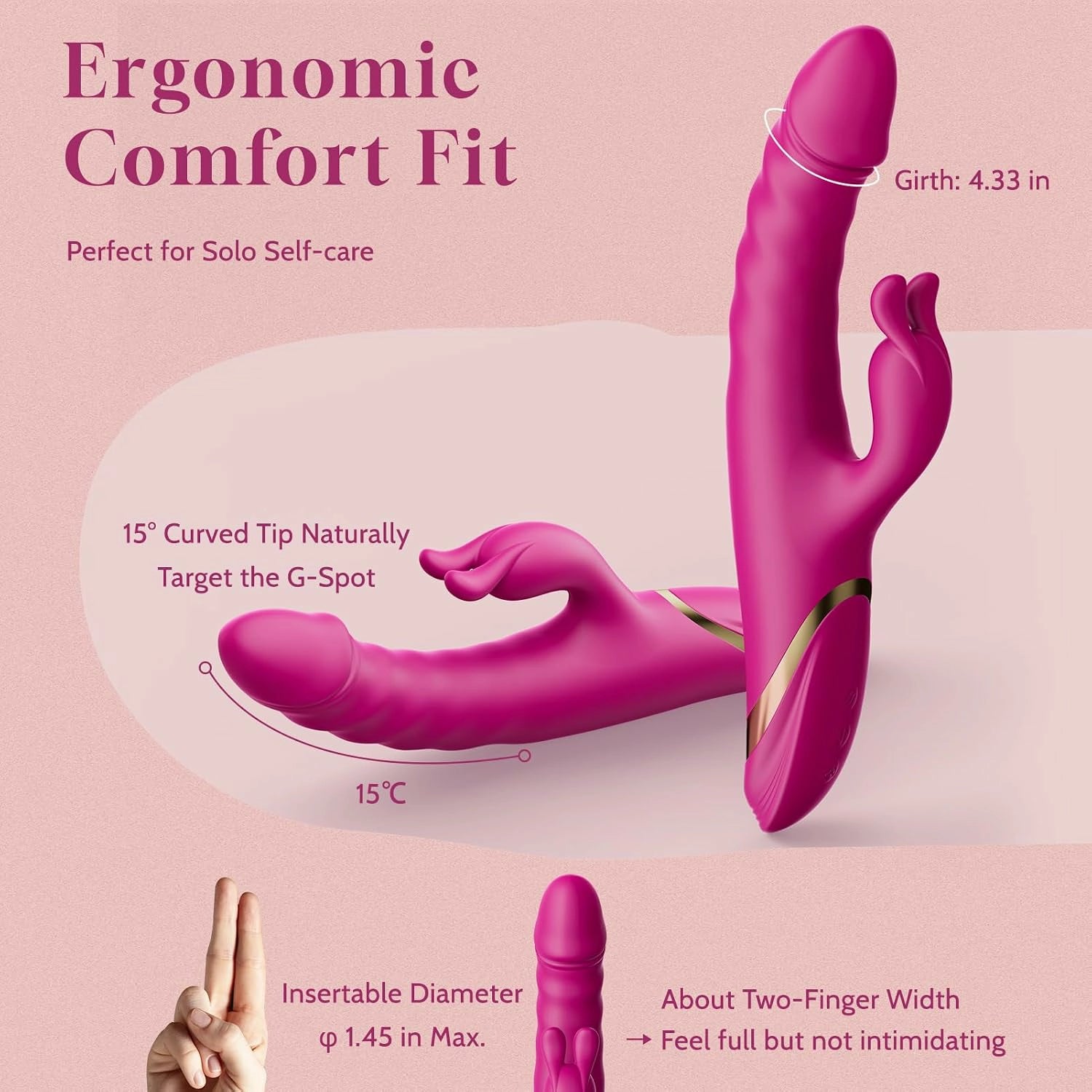 Iris | 5.35" × 1.45" Rabbit Vibrator with High-Speed Thrusting, G-Spot & Clitoral Stimulation