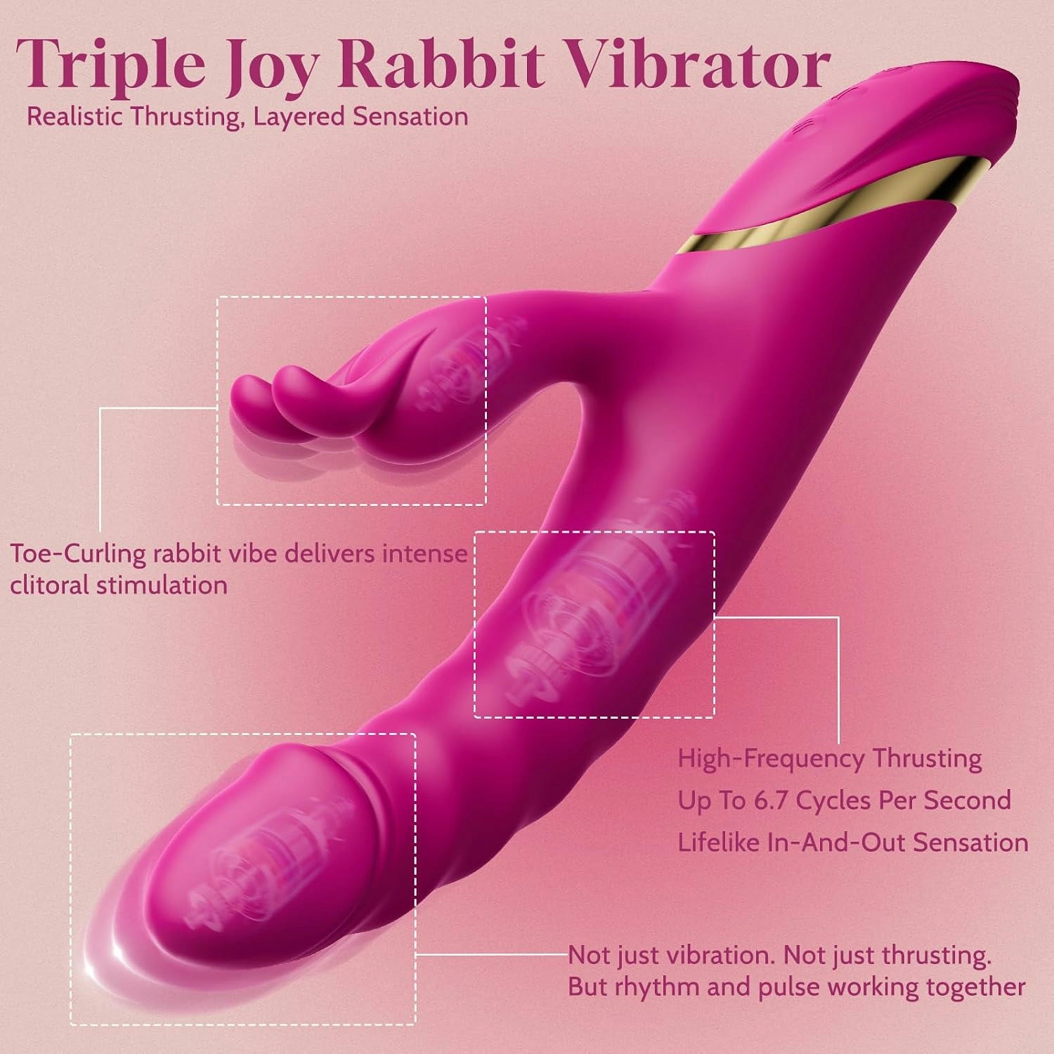 Iris | 5.35" × 1.45" Rabbit Vibrator with High-Speed Thrusting, G-Spot & Clitoral Stimulation
