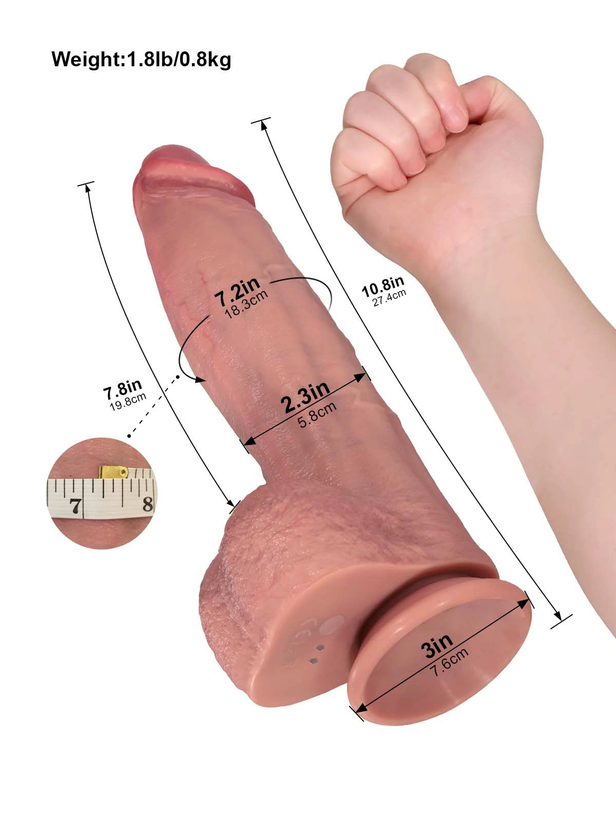 Julian | 10.8" × 2.3" Pulse Thrusting Dildo with Blunt Head & Vibration