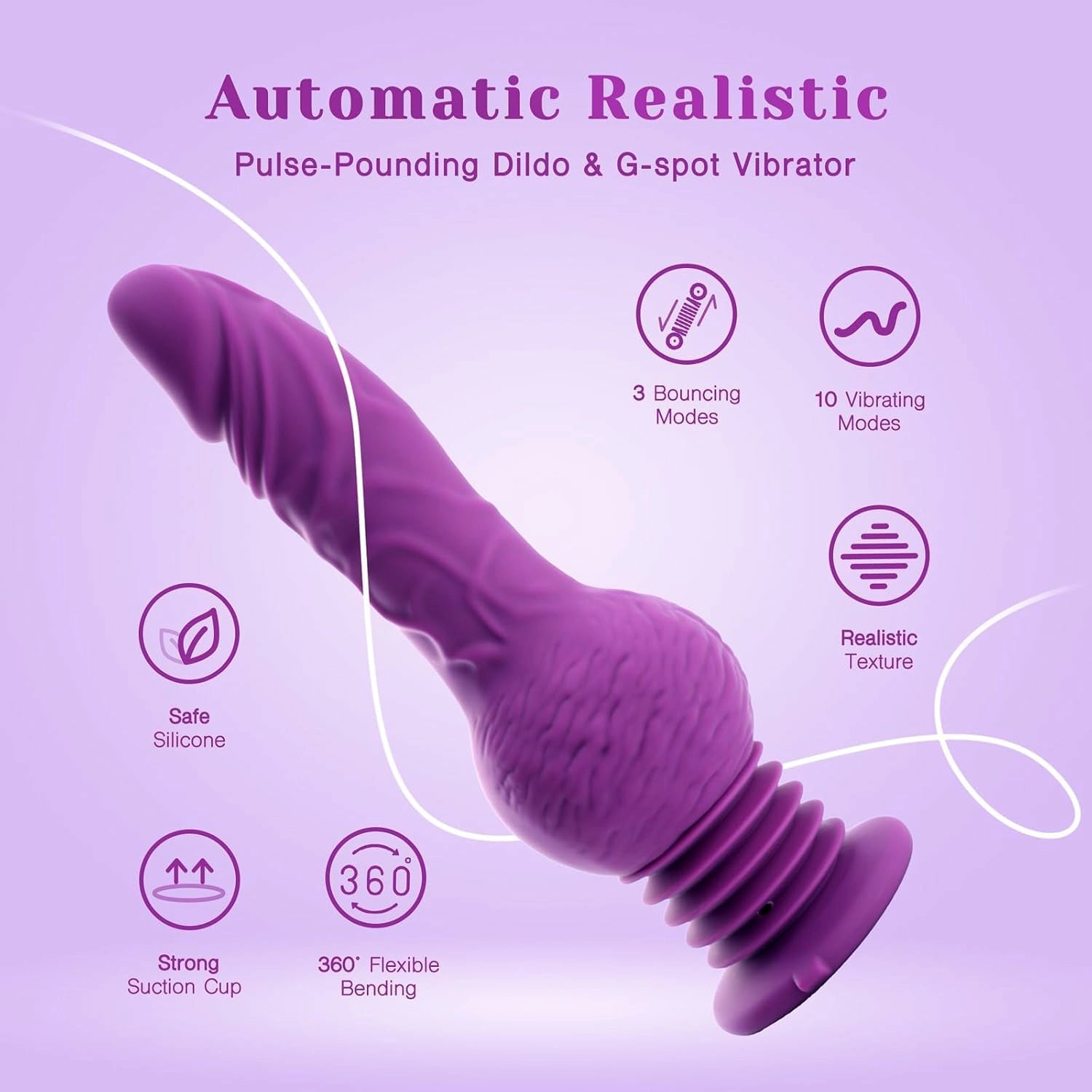 Knox | Pulsing Realistic Dildo with Multidirectional Bounce, G-Spot & Suction Base