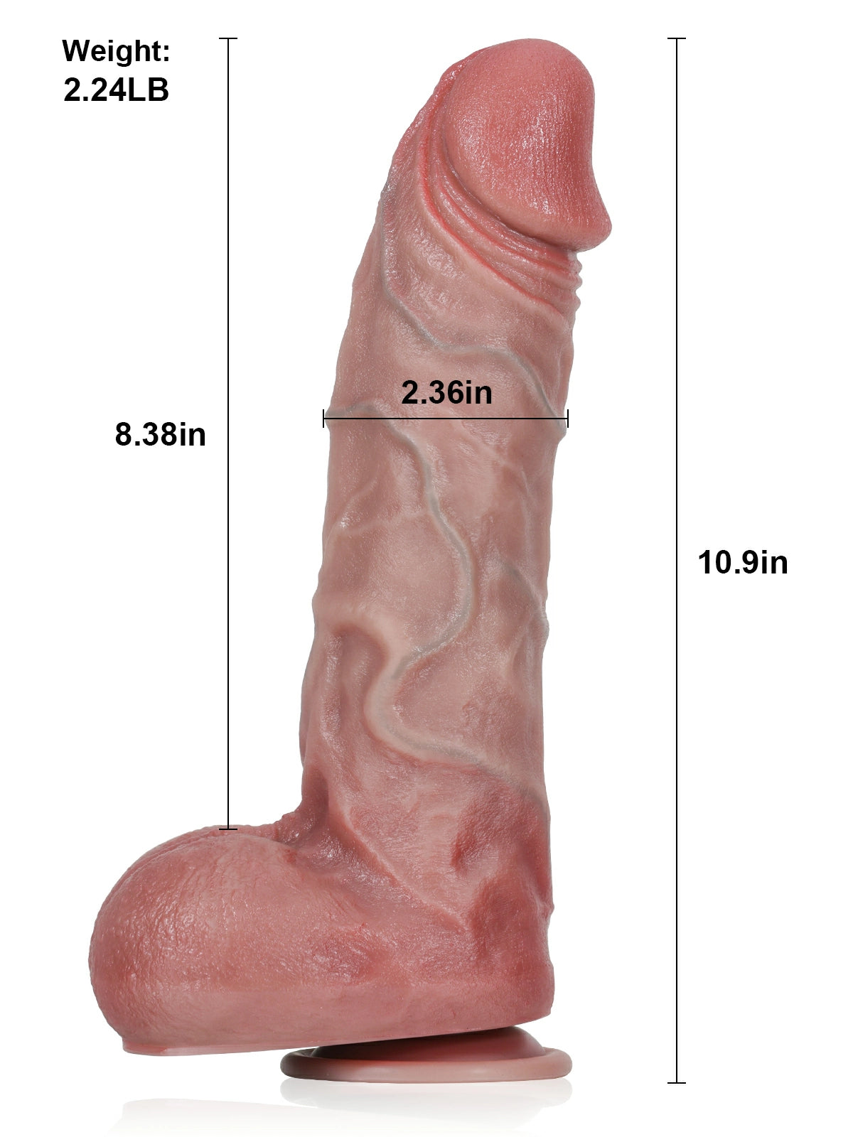 Marcus | 10.9" × 2.36" Thrusting Dildo with XL Veined Texture, Thick Girth & Remote