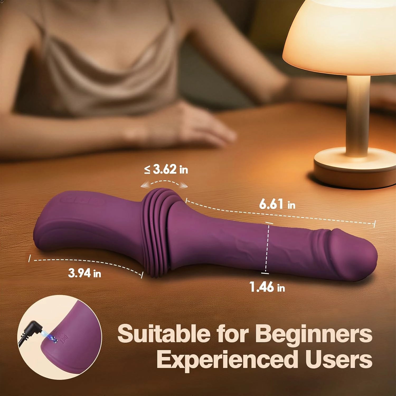 Miles | 6.61" × 1.46" Thrusting Dildo with Extra-Long Reach, Heating, G-Spot & Suction Base