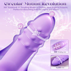 Pixie | 4.13" × 1.25" Rolling-Bead Thrusting Vibrator with Rabbit Ears, G-Spot & Clitoral Stimulation