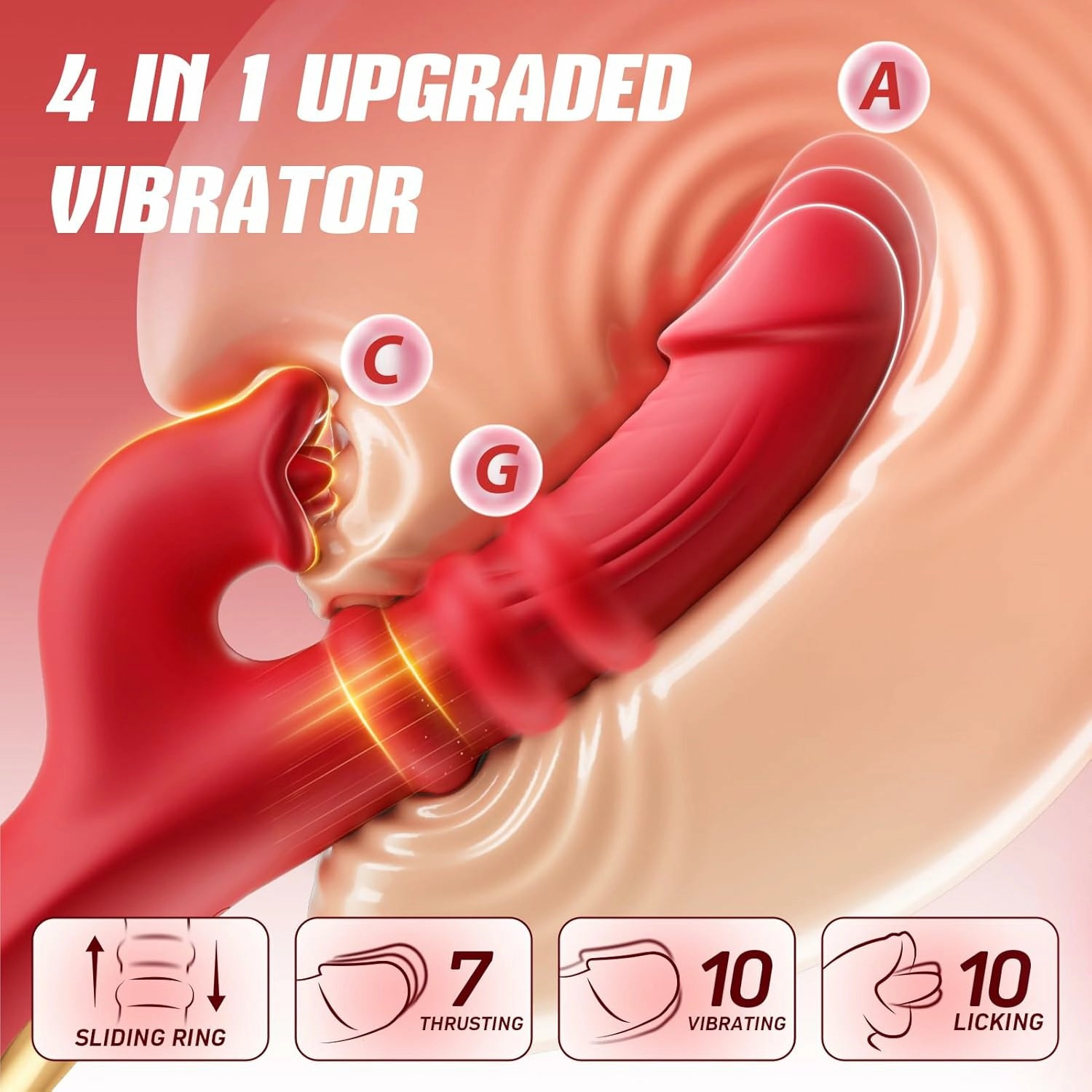 Reid | Tongue Vibrator with G-Spot Thrusting, Sliding-Ring & Clitoral Licking