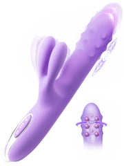 Pixie | 4.13" × 1.25" Rolling-Bead Thrusting Vibrator with Rabbit Ears, G-Spot & Clitoral Stimulation