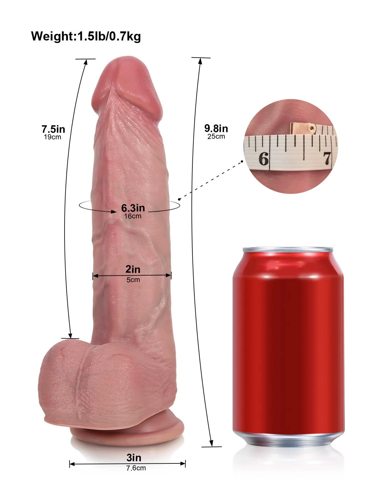 Troy | 9.8" × 2" Pulse Thrusting Heating Dildo with Thick Even Girth & Vibration
