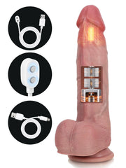 Troy | 9.8" × 2" Pulse Thrusting Heating Dildo with Thick Even Girth & Vibration
