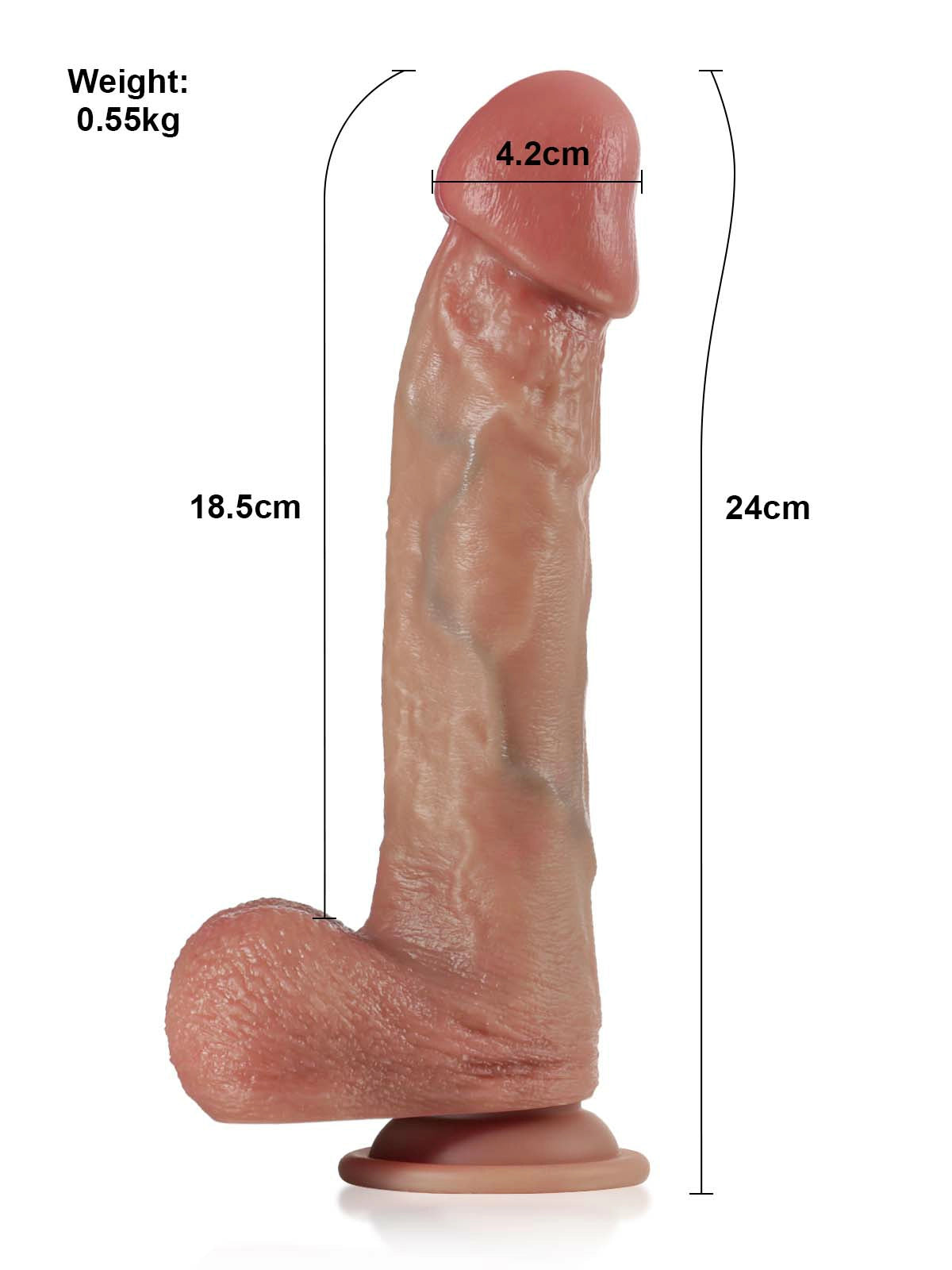 Wade | 9.4" × 1.65" Thrusting Dildo with Flared Mushroom Head, Heating & G-Spot Tip